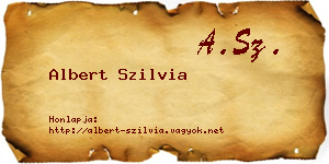 Albert Szilvia névjegykártya
