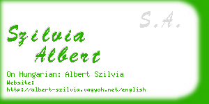 szilvia albert business card